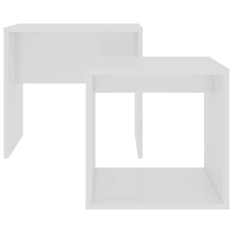 Coffee Table Set White 18.9x11.8x17.7 Engineered Wood