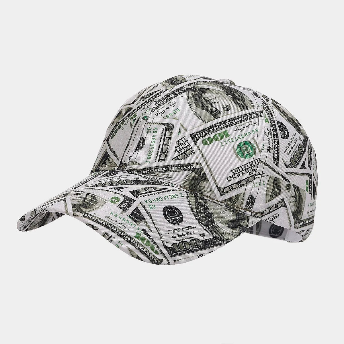 America Retro Personality Full Printing Baseball Hat Men Four Seasons Casual Dollars Trucker Cap Women Trend Poker Sunscreen Hat