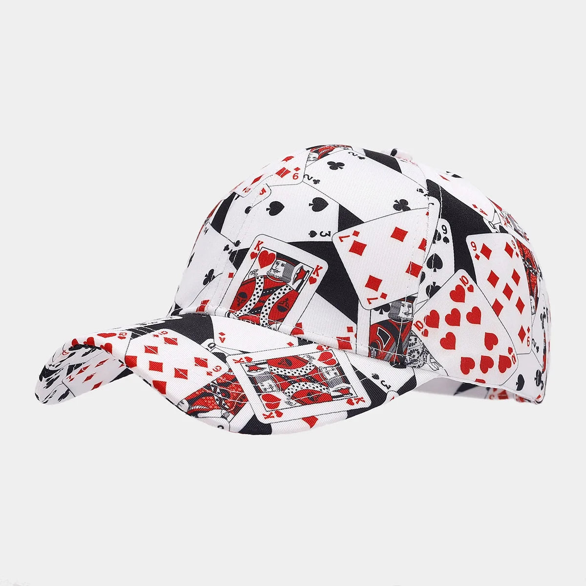 America Retro Personality Full Printing Baseball Hat Men Four Seasons Casual Dollars Trucker Cap Women Trend Poker Sunscreen Hat