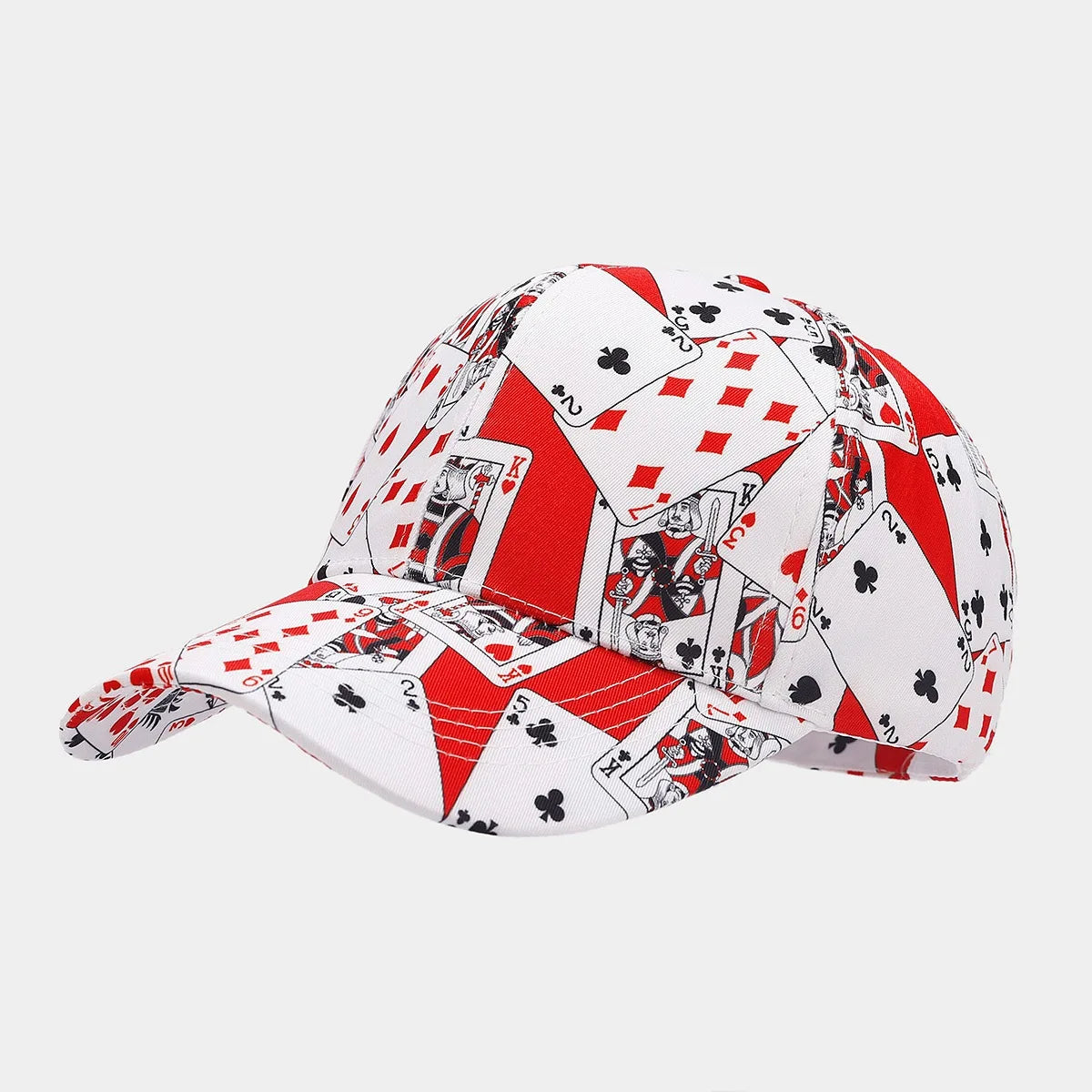 America Retro Personality Full Printing Baseball Hat Men Four Seasons Casual Dollars Trucker Cap Women Trend Poker Sunscreen Hat