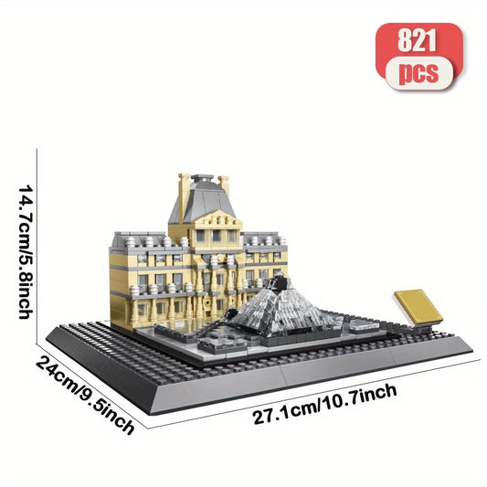 creative expert ideas street view The Louver of Paris moc Building Block model toy gifts kids Christmas 821pcs 21024 4213