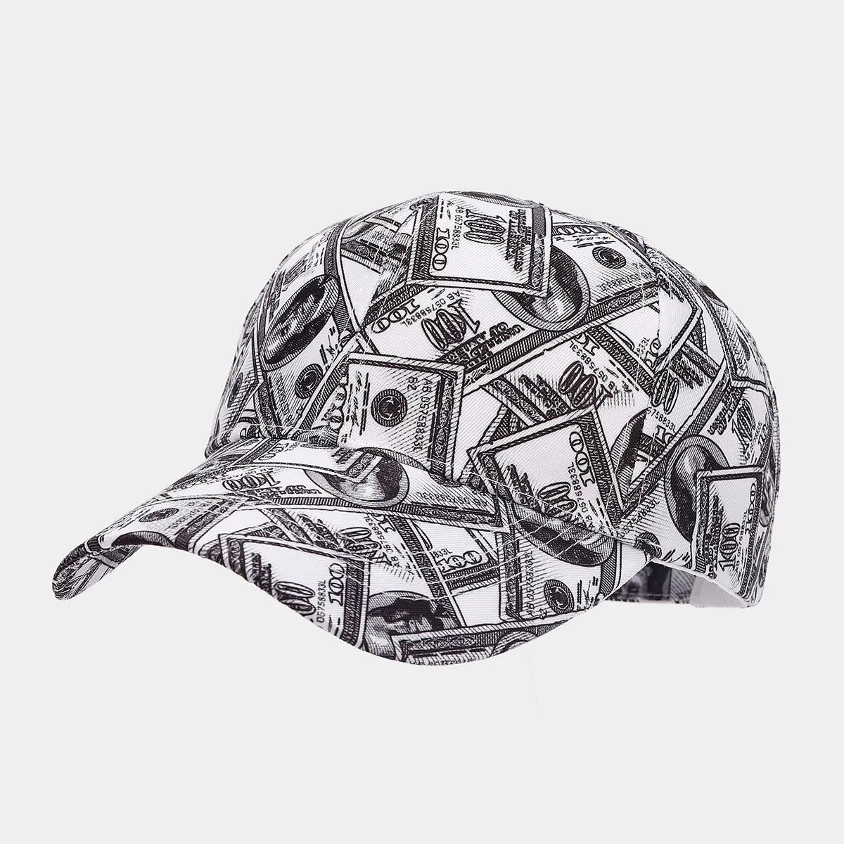 America Retro Personality Full Printing Baseball Hat Men Four Seasons Casual Dollars Trucker Cap Women Trend Poker Sunscreen Hat